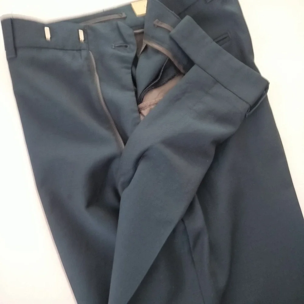 Gucci Mens Wool Mohair Dress Pants Teal Blue‎ Tailored Trousers Size IT 44 US 32